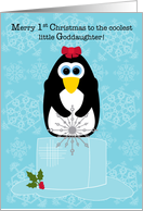 Baby’s First Christmas Goddaughter Penguin on an Ice Cube card