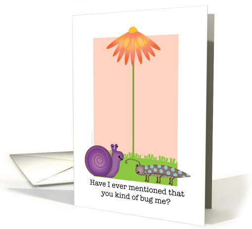 Funny Snail and Bug I Forgive You with Tall Orange Daisy card (866724)