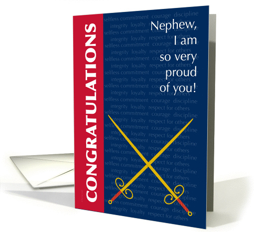 Congratulations Nephew Army Passing Out Parade Swords and Values card