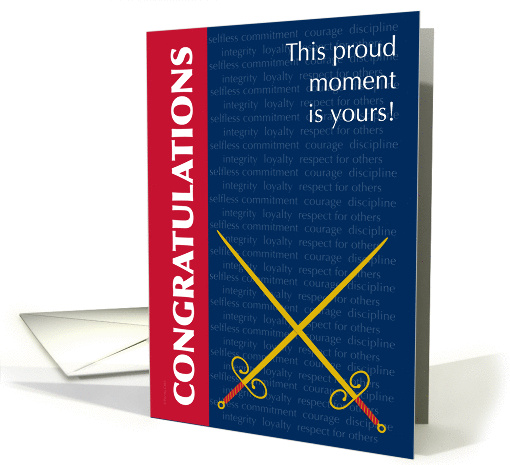 Congratulations Army Passing Out Parade Swords and Values card