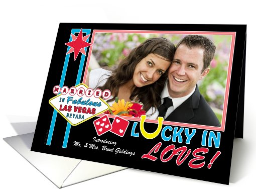 Wedding Marriage Photo Card Announcement Las Vegas Sign... (872072)