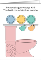 Congratulations on Remodeling Newly Remodeled Home Retro Pink Toilet card