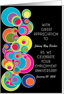Employee Employment Anniversary Add Name and Date Pop Art Style card