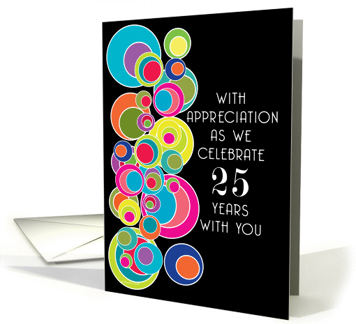 25 Years Employee Employment Anniversary Pop Art on Black card