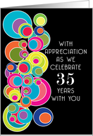 35 Years Employee Employment Anniversary Pop Art on Black card