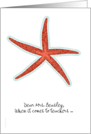 Teacher Appreciation Add a Name Seastar Starfish You’re a Star! card