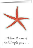 Employee Worker Appreciation Thank You Seastar Starfish You’re a Star! card
