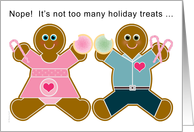 Christmas Pregnancy Expecting Baby Announcement Gingerbread Baby Bump card