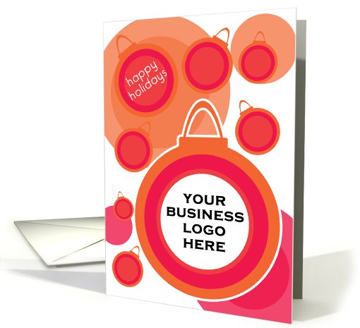 Business Christmas Happy Holidays Modern Orange Add Logo or Photo card
