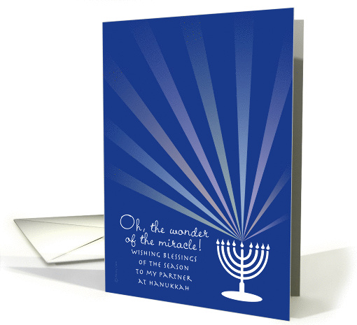 Hanukkah Blessings Partner Miracles Menorah and Rainbow... (884909)
