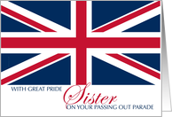 Congratulations Sister Army Passing Out Parade with UK Flag card