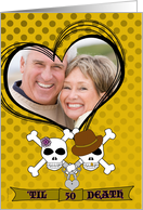 50th Wedding Anniversary Invitations Photo Card Skull and Crossbones card