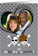 25th Wedding Anniversary Invitations Photo Card Skull and Crossbones card