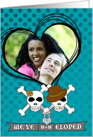 Elopement Eloped Announcement Photo Card Skull and Crossbones card