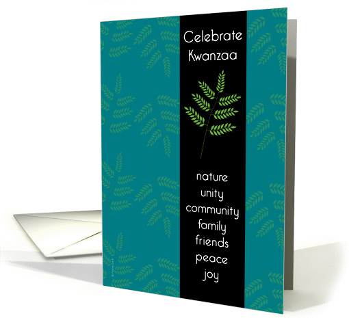 Kwanzaa Celebrate Nature Peace Joy Fern Frond Contemporary Design card