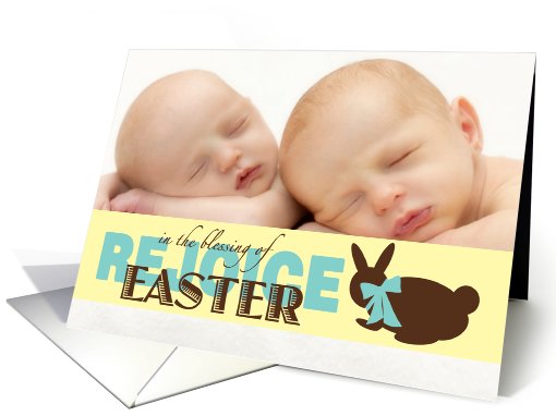 Easter Photo Card Rejoice in the Blessing Chocolate Bunny... (888504)