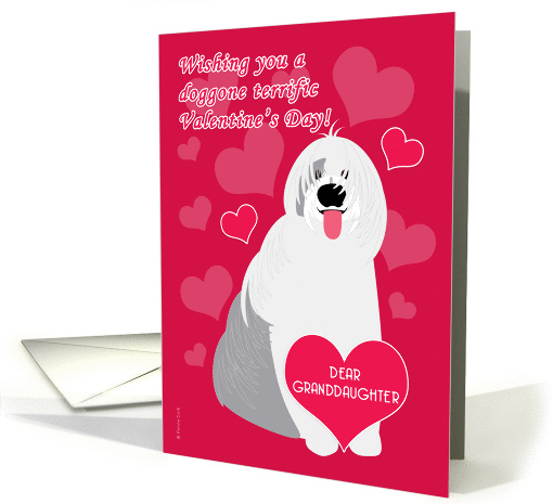 Granddaughter Valentine's Day Cute Dog Old English... (889826)