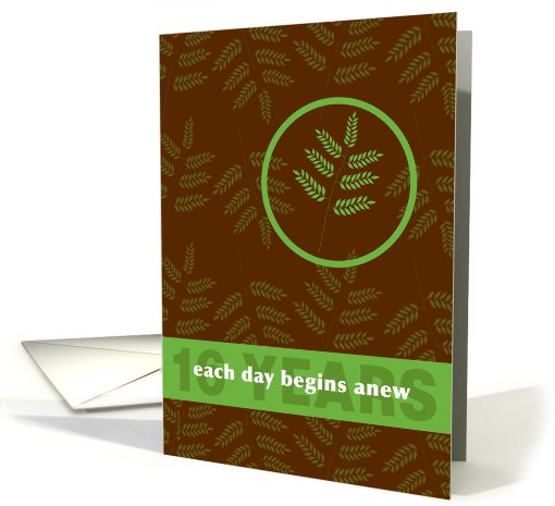 16 Years 12 Step Recovery Anniversary Congratulations Fern Leaf card