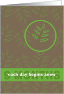 9 Months 12 Step Recovery Anniversary Congratulations Fern Leaf card