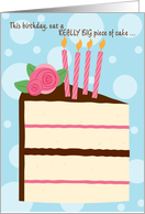 Leap Year Birthday Eat a Really Big Piece of Cake Funny Whimsical card