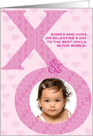 Valentine’s Day Uncle Kisses and Hugs XO Photo Card