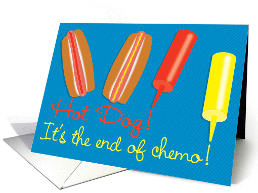 End of Chemo Chemotherapy Treatments Party Invitation Hot Dogs card