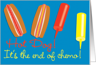 End of Chemo Chemotherapy Treatments Party Invitation Hot Dogs card