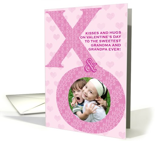 Grandparents Valentine's Day Kisses Hugs XO Photo Card... (892620)