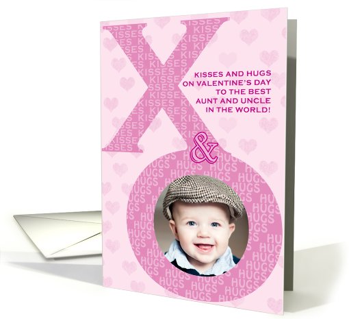 Aunt and Uncle Valentine's Day Kisses Hugs XO Photo card (892635)