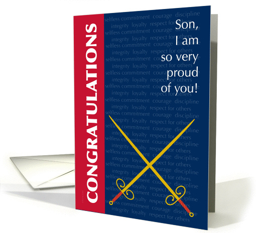 Son Passing Out Parade Congratulations Swords UK Army Values card
