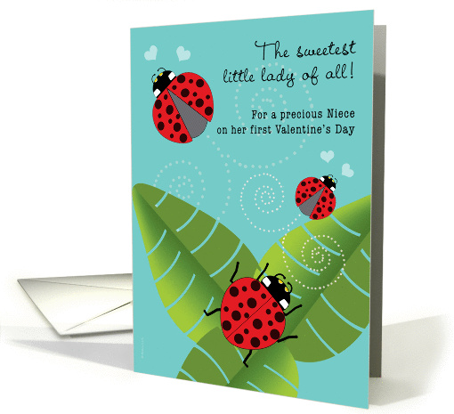 Niece First Valentine's Day Cute Ladybugs card (900208)