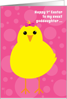 Goddaughter Baby’s First Easter Cute Yellow Chick on Pink card