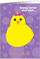 Aunt Happy Easter Cute Yellow Chick from a Girl card