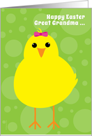 Great Grandma Happy Easter Cute Yellow Chick from a Girl card