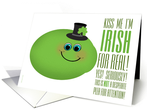 Kiss Me I'm Irish St. Patrick's Day Funny Lime card (908809)