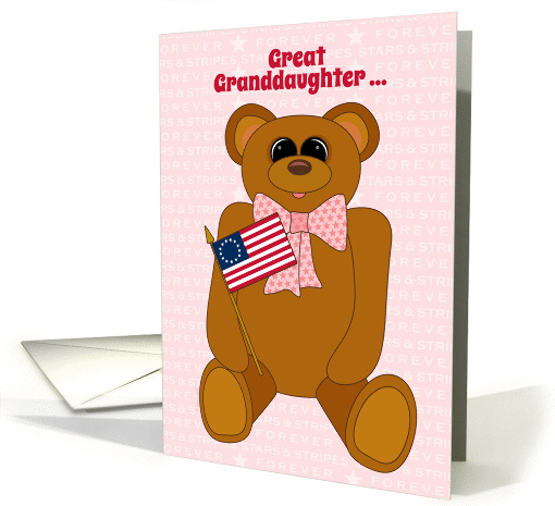 Great Granddaughter First July 4th Teddy Bear Stars... (914707)