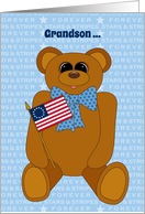 Grandson First July 4th Stars Stripes Forever with Betsy Ross Flag card