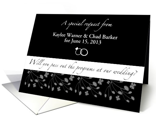 Invitation Hand Out Programs at Wedding Customizable Text... (917298)