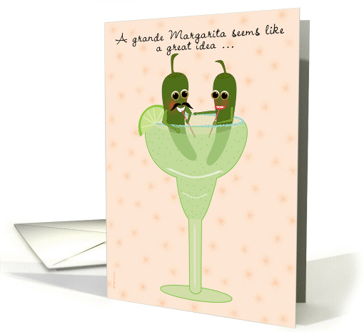 Funny Cinco de Mayo Jalapeno Peppers in a Margarita Glass card