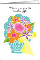 Thank You for Easter Gift Bright Colorful Spring Flowers in Basket card