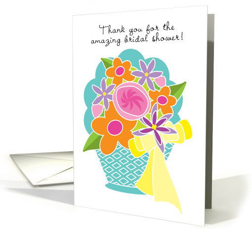 Thank You for Bridal Shower Host or Hostess Cute Flower Basket card