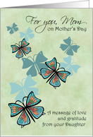 Mother’s Day for Mom from Daughter with Butterflies Love and Gratitude card