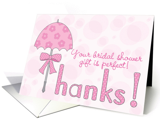 Thank You Bridal Shower Gift Classic Parasol in Pink card (923340)