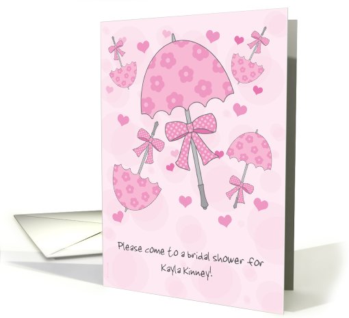 Bridal or Wedding Shower Invitation Pink Parasol... (923374)