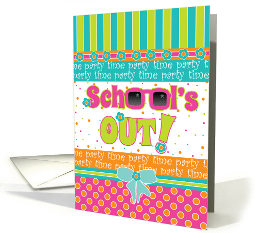 Invitation End of School Last Day Party Bright Summer Colors card