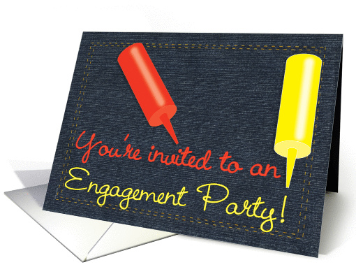 Engagement Party Invitation BBQ Barbeque Theme on Indigo... (925635)