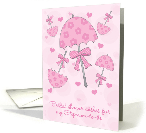 Future Stepmother Bridal or Wedding Shower Pink Parasols Cute card