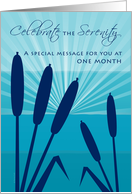 1 Month Anniversary 12 Step Recovery Cattail Reeds Sunrise card