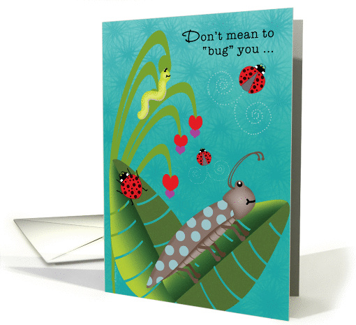 Summer Camp Thinking of You with Cute Beetles Bugs and Worms card
