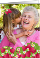 Grandma Grandparents Day Photo Card Cute Strawberries and Bees card